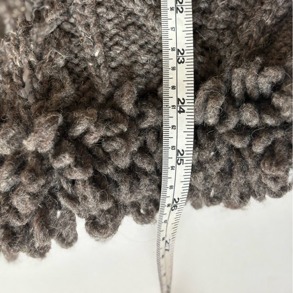 Cardigan Fisherman Full Zip Sweater 100% Wool Made in Ecuador Grayish Green - Picture 9 of 9